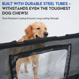 GEVINFA 52" Dog Car Barrier for SUV, Wide Escape-Proof & Chew-Proof Dog Car Divider with Removable Visual Window & 2 Storage Pockets, Pet Net Gate for Behind Front Seats, Fits Sedans Cars Trucks