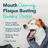 iHeartDogs Brushy Sticks - Dental Treats for Dogs Removes Plaque and Tartar Buildup - Grain-Free Dog Teeth Cleaning Chews Made with Chicken - 30 Large Sticks