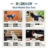 ROZKITCH Dog Coats for Large Dogs with Double Sided Polar Fleece and Sherpa for Cold Weather in Winter, Windproof Turtleneck Sweater with Adjustable Drawstring and Velcro DarkBlue 3XL