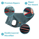 Gooby Zip Up Microfiber Fleece Dog Sweater - Pink, Medium - Warm Double Layered Soft Microfiber Fleece Step-in Dog Jacket for Small to Medium Dogs