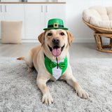 JOJFOUK St. Patrick's Day Dog Costume, Small Size Adjustable Festive Outfit with Bow Tie & Hat Porch Goose Outfit,Dog St Patrick's Day Costume for Parties, Parades, Photos