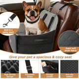 Dog Car Seats for Small/Medium Dogs, Puppy Car Seat with Thick Cushion, Detachable Washable Dog Carseat with Storage Pockets for Dogs Up to 35lbs (Grey)