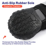 SeranPup 2 Pack Dog Boots for Medium to Large Dogs, Non-Slip Dog Shoes with Reflective Straps for Hot Pavement&Winter Snow, Breathable Water-Resistant Paw Protector with Anti-Skid Sole, Size5, Black
