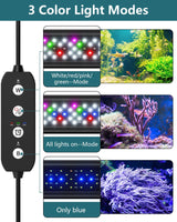SEAOURA Led Aquarium Light for Plants-Full Spectrum Fish Tank Light with Timer Auto On/Off, 12-18 Inch, Adjustable Brightness, White Blue Red Green Pink LEDs with Extendable Brackets for Freshwater