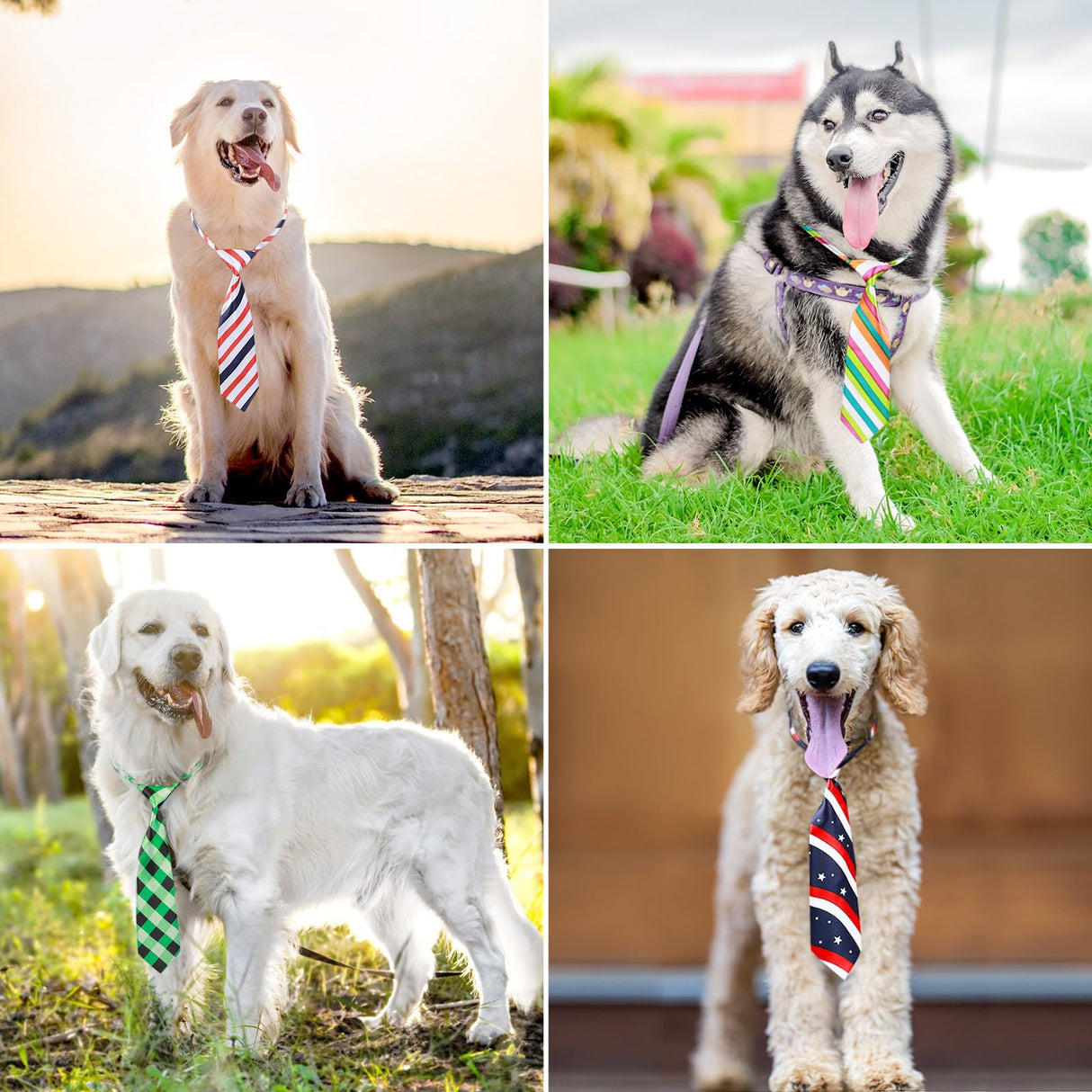 Segarty Adjustable 50 PCS Dog Ties Neckties, Dog Neck Ties and Bows for Medium Large Pets Festival Formal Bulk Pet Bowties Collar Grooming Accessories Birthday Wedding Costumes Holiday