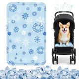 Nuanchu Dog Stroller Cooling Mat Waterproof Outdoor Pet Cooling Mat Washable Summer Cat Sleeping Blanket for Pet Stroller(11.81 x 19.69 Inches,Snowflake)