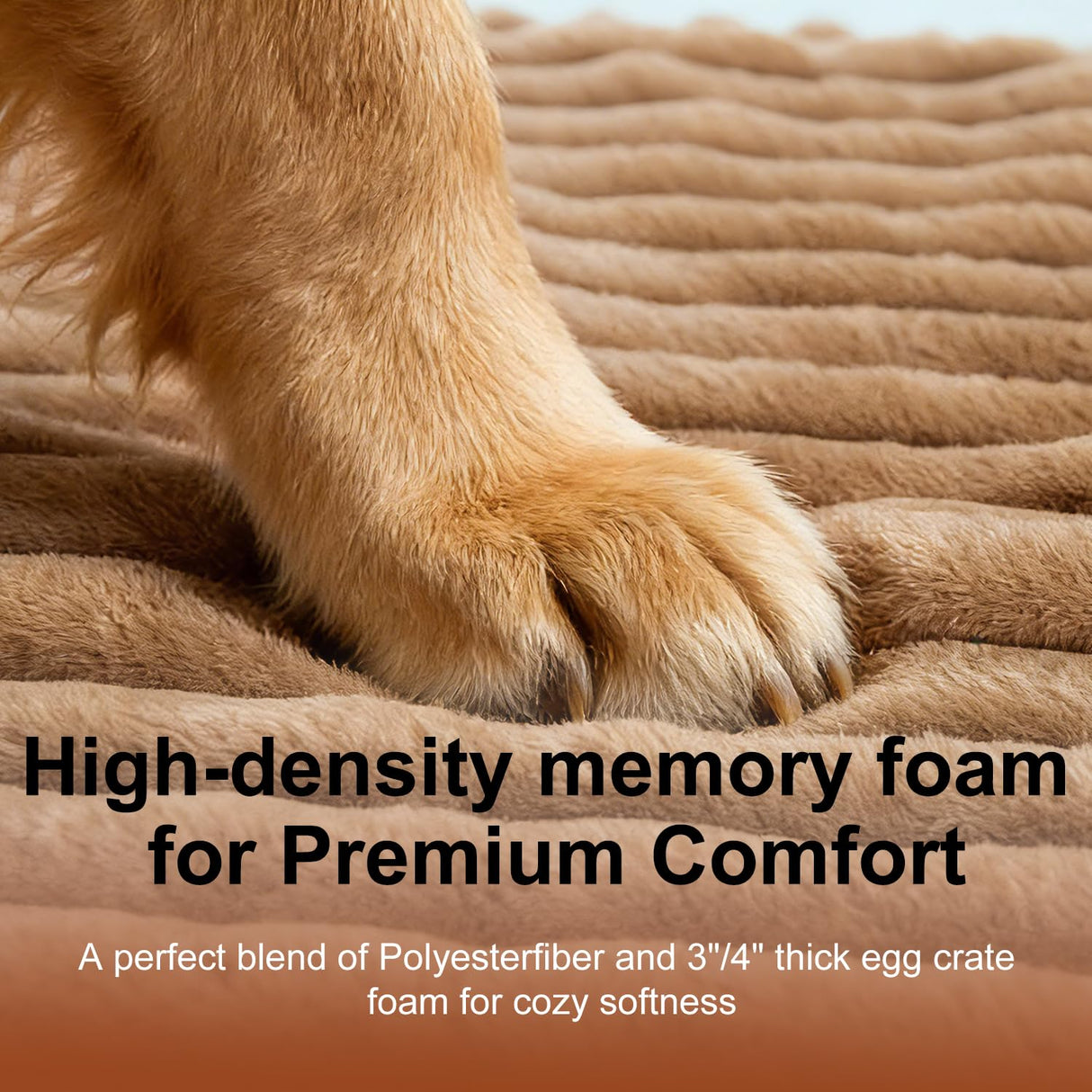wowohpet Waterproof Orthopedic Dog Bed for Medium Dogs, Medium Non-Slip Pet Beds with Sides, Egg-Crate Memory Foam Dog Couch for Crate Removable Washable Cover, Brown