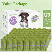 Load image into Gallery viewer, 720 Count Lavender Scented 13” x 9”Dog Poop Bags Rolls, Leakproof Strong &amp; Sturdy Waste Bags for Doggie Cat Pet
