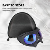 PETLESO Large Dog Goggles Pet Eyes Protection for Medium to Large Breed, Windproof Snowproof UVproof Dog Sunglasses for Outdoor Hiking/Cycling/Driving, Soft Frame Adjustable Straps, Clear Blue Lens