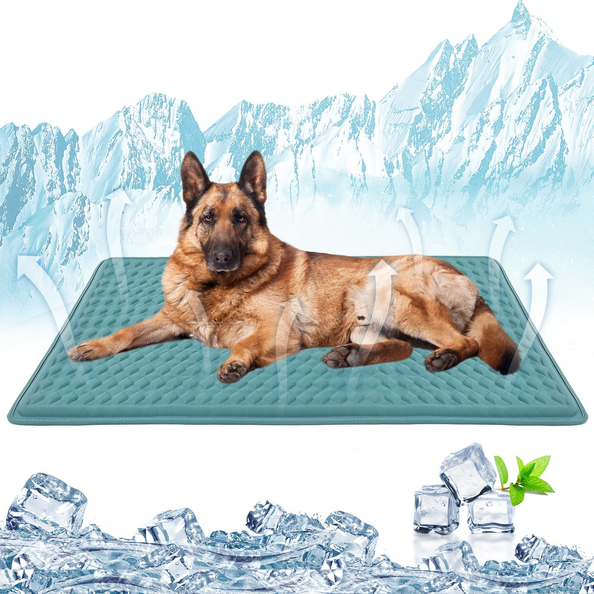 GOLOPET Dog Cooling Mat 34x23 in Summer Waterproof Breathable Teslin Mesh, Durable, Non-Slip, Portable Maximum Weight Capacity 60 lbs. Black