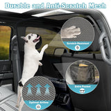Mixsuper Dog Car Barrier, 61.4" Wide, Car Divider for Trucks, Large SUV, One-Piece Escape-Proof Back Seat Mesh Dog Car Net Barrier Black