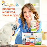 UnRuffledRx FeatherUp! Bird Molting Support & Feather Growth Supplement - for Plucking, Regrowth & Molt - Multivitamin & Amino Acids for All Birds - 90g (240 Servings)