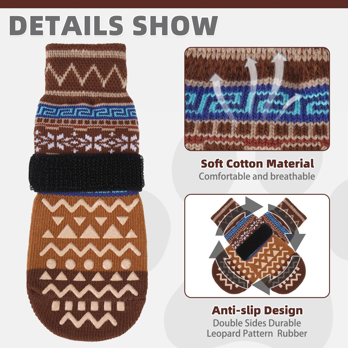 KOOLTAIL Dog Socks Shoes for Hot Pavement, Breathable & Warm Winter Dog Booties to Prevent Licking Paws for Small Medium Large Senior Dogs,Non Slip Grippy Pet Boots & Paw Protectors for Hardwood Floor