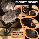 Furmate Dog Shoes for Large Small Medium Dogs,Waterproof Dog Boots & Paw Protectors with Breathable Mesh for Summer Hot Pavement,Anti-Slip Dog Booties for Hiking Hardwood Floors Winter Snow (Orange-1)