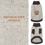 BINGPET Turtle Neck Dog Sweater - Brown Bone Pattern - Puppy Winter Warm Cloth for Small Medium Large Dogs