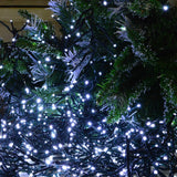2Pack Total 180FT 500LED Cool White Solar Christmas Lights, Solar String Lights Outdoor, Auto On/Off Green Wire With 8 Modes Solar Christams Lights Outdoor Waterproof For Christmas Tree (Cool White)