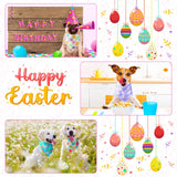 SilTriangle 100 Pcs Easter Dog Bandanas Bulk Colorful Easter Egg Bunny Carrot Dog Scarf Puppy Bibs Spring Cat Kerchief Holiday Bandanas for Small to Medium Pet
