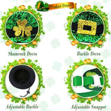 4 Pack St. Patrick’s Day Costume Small Animal Leprechaun Hats Rabbit Shamrock Bow Tie Irish Outfit for Bunny Hamster Guinea Pig Ferret Sugar Glider Lizard (Small)