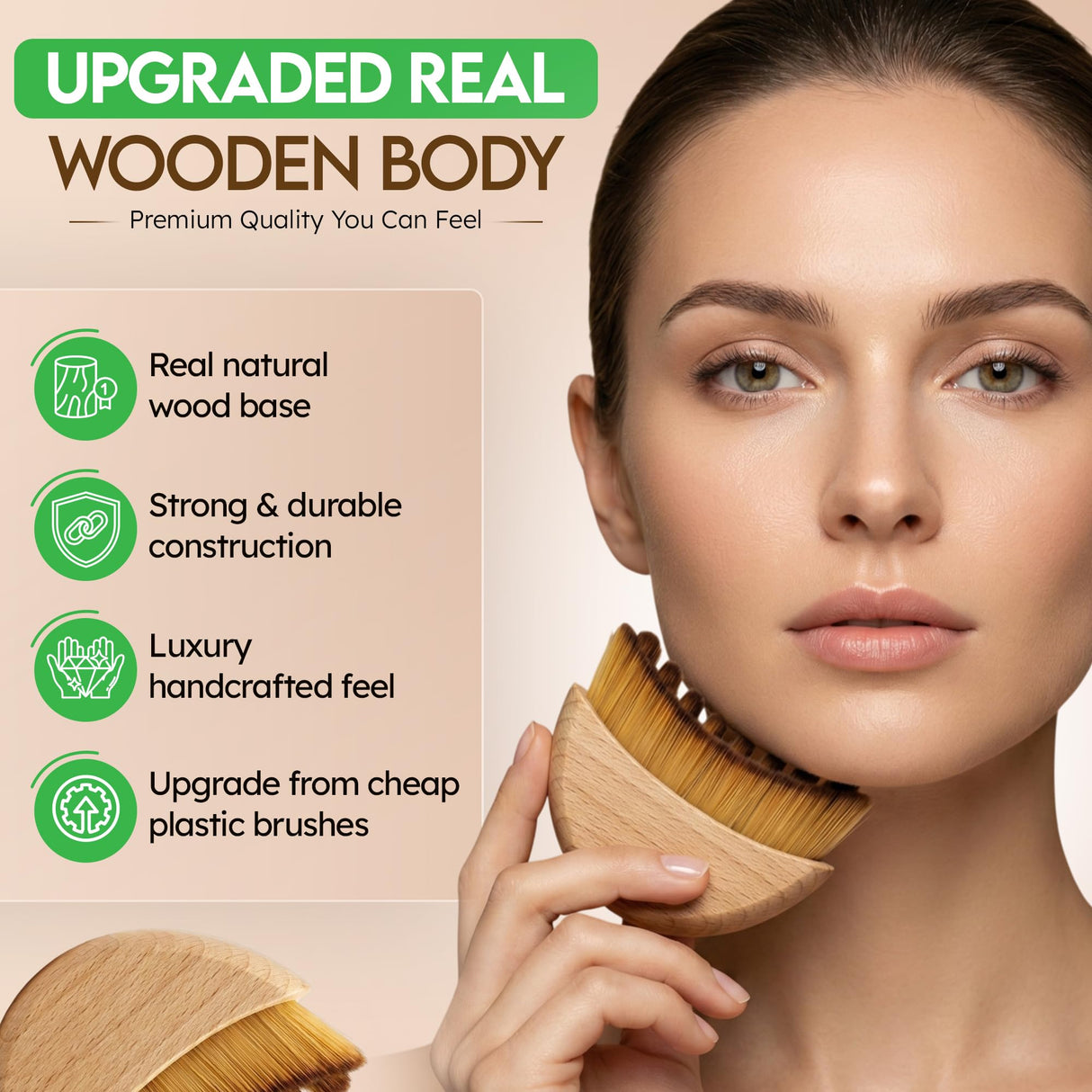 Premium Lymphatic Contour Face Brush for Sculpting - Lymphatic Drainage Massager - Wooden Tool for Face - Anti-Puffiness - Detox & Lift - Ergonomically Designed to Fit The Skin Precisely