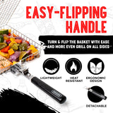 SHIZZO Grill Basket Set, Barbecue BBQ Grilling, Stainless Steel Folding Portable Outdoor Camping Rack for Fish, Shrimp, Vegetables, Cooking Accessories, Gifts for Dad, husband, Friends