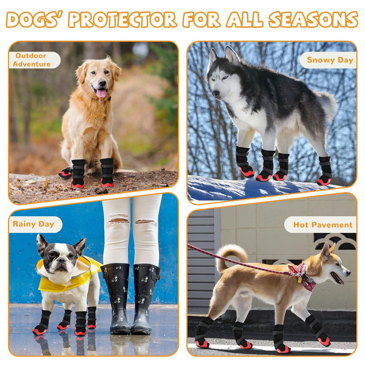 Dog Shoes for Medium Large Size Dogs, Breathable Dog Shoe for Hot Pavement, Dog Booties and Paw Protectors to Prevent Licking, Anti-Slip Dog Boots with Reflective for Summer, Hiking, Snow (Size 6)