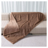 Wowchine Waterproof Calming Dog Bed Covers Pets Blanket for Large Dogs Cats Brown Fluffy Long Faux Fur Pet Blankets Reversible Couch Sofa Cover Washable Love Bed Mats(Brown,XL-85x57in)