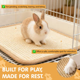 Nexlythara Rabbit Scratching Pad, Sisal Bunny Scratch Mat for Cages - 2PCS Natural Rabbits Nail Scratcher for Indoor Rabbit Chew Toys & Bedding, 16x12 Inch