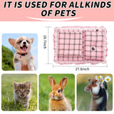 Lukhmelf Pet Stroller Pad, Anti-Slip Bottom, Removable & Washable Dog Pillow & Quilt Set (Pink)