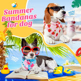 Chunful 50 Pieces Dog Bandanas for Summer Bulk Hawaiian Bandanas Bib Triangle Dog Scarf Set with Fruit Leave Flamingo Pattern for Summer Pet Costume Accessories Decoration(31.5 x 21.7 x 21.7 Inches)