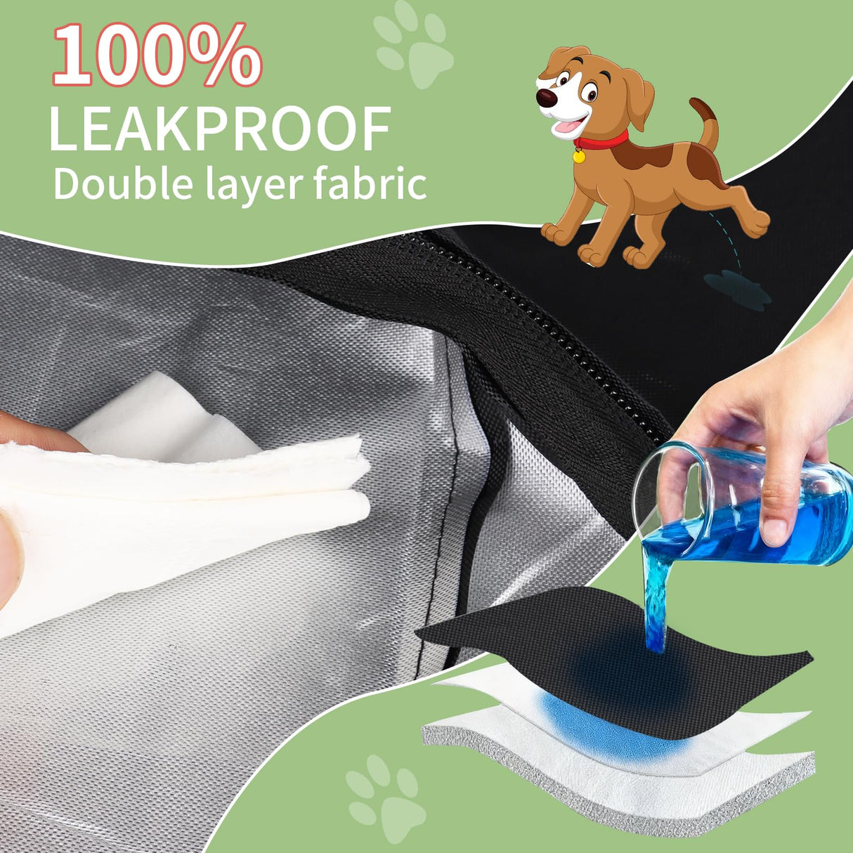 Dog Bed Covers Replacement Washable Waterproof Pet Bedding Cover with Durable Zipper, Large 42"X28"X4" Heavy Duty Dog Bed Liner for Indoor Outdoor, Easy to Clean