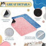 Drydiet 4 Pcs Pet Carrier Pad Travel Pet Reversible Dog Mat Replacement Liners for Travel Dog Bed Pad Washable Plush Double Sided Bed Mat for Cat Kennel Crate(Colorful,17 x 11 Inch)
