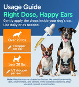 Pup Labs Ear Clear, Natural Dog Ear Cleaner and Infection Treatment for Dogs, Dog Drops for Itching, Irritation, & Wax Build-Up, 1 oz Bottle with Dropper