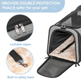 Petsfit 19"X12" X12" Expandable Pet Carrier, Square Expansion Reduces Pet Anxiety, Escape-Proof Self-Locking Zippers, 3 Easy-Access Entrances, for Cats & Small Dogs up to 18 lbs