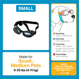 PetSpex® Dog and Cat Sunglasses, Pet Goggles with UV Protection, Windproof Water Resistant Pet Glasses with Adjustable Head and Chin Straps for Outdoor Adventures, Small, Black