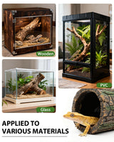 Magnetic Crested Gecko Hide - Resin Hollow Log Cave, Reptile Hide Cave, Reptile & Amphibian Habitat Hideouts, Aquariums & Terrariums Decor