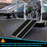 WHALEMOTOR Portable Wheelchair Ramp 7FT, Anti-slip Aluminum Folding Portable Ramp, Wheelchair Ramps for Home, Weight Capacity Up to 600 LBS, with Transition Plates above and below