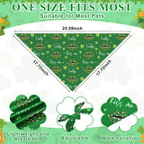 Bulyoou 72 Pcs St Patrick's Dog Bandanas Bulk Shamrock Bandanas for Dog Adjustable Washable Pet Triangle Scarf Soft Kerchief Bib for St Patrick's Holiday Pet Costume Accessories