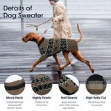 IECOii Male Dog Sweater,Thick Knitted Dog Sweaters for Small Medium Dogs Boy,Mid Neck Knitwear Extra Warm Pullover for Cold Weather,Cozy & Stretchy for Active Dogs, French Bulldog Sweater, Brown, M