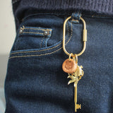 CMVFYL Gold Brass Key Rings, Purse Bag Charms for Handbags, Screw Lock Key Organizer, Carabiner Keychain Clip for Keys