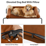 RRPETHOME Large Elevated Cooling Dog Bed, Raised Dog Cot Beds for Large Dogs, Elevated Outdoor Pet Cot, Chew Proof Portable Cooling Pet Cot with Skid-Resistant Feet and Breathable Mesh