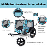 Anwick Dog Bike Trailer, Heavy Duty Dog Trailer for Bicycle, Cart Pet Bike Carrier with 3 Doors, 16" Wheels, Flag, Collapsible to Store, Pet Cart Bicycle Carrier for Small and Medium Pets (Blue)