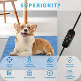 KEKELAN Pet Heating Pad for Dogs, Indoor Outdoor Heated Cat Bed Waterproof Electric Heated Pad Mat for Cats with Chew Resistant Cord,5 Timer and 6 Level Temperature Pet Bed Warming Pad-15.7x27.5