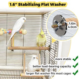 Jevnd Bird Perch & Swing Toy Combo, Bird Toys for Parrots with 360° Spin Function, Hanging Parakeet Swing Birds Cage Accessories Toys, Multi-functional Wooden Birds Activity Gym for Cockatiel Lovebird