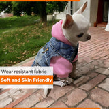 PERRINA Dog Jean Jacket - Cute Dog Outfits for Small & Medium Pets - Light & Breathable Denim Vest - Stylish Denim Cat Jacket Unique Designs - Easy to Wear & Take Off-Cool Puppy Clothes (XX-Large)