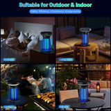 Jinyeda Solar Bug Zapper, 3500V Mosquito Zapper for Outdoor Indoor, USB Rechargeable Night Bug Lights Fly Zapper, IP66 Waterproof Electric Mosquito Killer Lamp for Home, Backyard, Patio, Camping