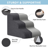 Garnpet Dog Stairs for Couch Sofa and Chair, 3-Step Dog Steps for Small Dogs and Cats, Non-Slip Indoor Pet Step, Dark Grey
