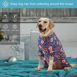 LovinPet Pit Bull Pajamas Large Dogs PJS - Tiger Garden Blue and Pink Print/Lightweight Stretchy Knit Big Dog Pullover Jammies, Large Breed Dog Pajamas, Pet PJ's/XXL