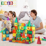 FNJO Magnetic Tiles, 110PCS Magnet Building Set, Magnetic Building Blocks,Construction STEM Learning and Playing Toys for Kids, Montessori Toy for Preschool Boys Girls Toddlers Classroom Must-Haves