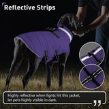 Dogcheer Dog Coat with Harness, Waterproof Dog Jacket Adjustable Winter Coat with Zipper, Christmas Puppy Snow Jacket Fleece Sweater for Small Medium Large Dogs - Taro Purple 3XL