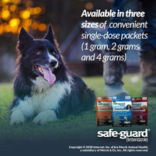 Load image into Gallery viewer, Safe-Guard (fenbendazole) Canine Dewormer for Dogs, 4gm pouch (ea. pouch treats 40lbs.)
